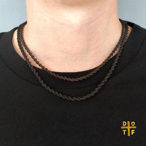 Vegan Necklace Brown and Black Macrame Necklace Wooden Bead Loop Closure Mens Necklace for Pendant Womens Macrame - by DenoftheFox Chain Size Chart, Cotton Necklace, Black Macrame, Mens Necklace, Handmade Macrame, Macrame Necklace, Men's Necklace, Jewelry Business, Pendant Bracelet