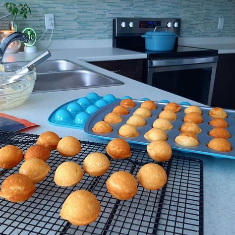 How to Use a Donut Hole Pan for Custom Treats - Pampered Chef Blog Pampered Chef Donuts Recipe, Donut Hole Pan Ideas, Easy Donut Holes Baked, Recipes For Pampered Chef Donut Hole Pan, Donut Hole Pan Recipe, Pampered Chef Donut Hole Recipes, Baked Donut Holes Recipes Easy, Pampered Chef Donut Pan Recipes, Pampered Chef Donut Hole Pan Recipes