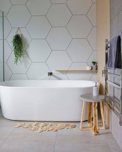 Get inspired with our HEXAGON BATHROOM TILE IDEAS. Our photos and images will get those creative juices flowing, taking your design ideas to the next level... #hexagonbathroomtileideas #hexagonbathroomtileideasfloor #hexagonbathroomwalltileideas #bathroomtileideasshowerhexagon #smallbathroomideashexagontile #grayhexagontilebathroomideas #hexagontileideas #bathroomtileideasfloorhexagon #hexagontiledesign #hexagontiledesignideas #hexagontileinspiration #hexagontilepatternsinspiration Large Hexagon Tile Bathroom, Bathroom Hexagon Tile, White Hexagon Tile Bathroom, Hexagon Bathroom Tile, Large Hexagon Tile, Hexagon Bathroom, Hexagon Tile Bathroom, Unique Bathroom Design, Hexagon Tile