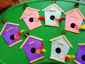 Bird Crafts Preschool, Crafts By Month, Birdhouse Craft, House Craft, Class Theme, Spring Crafts For Kids, Bird Crafts, Daycare Crafts, Bird Theme