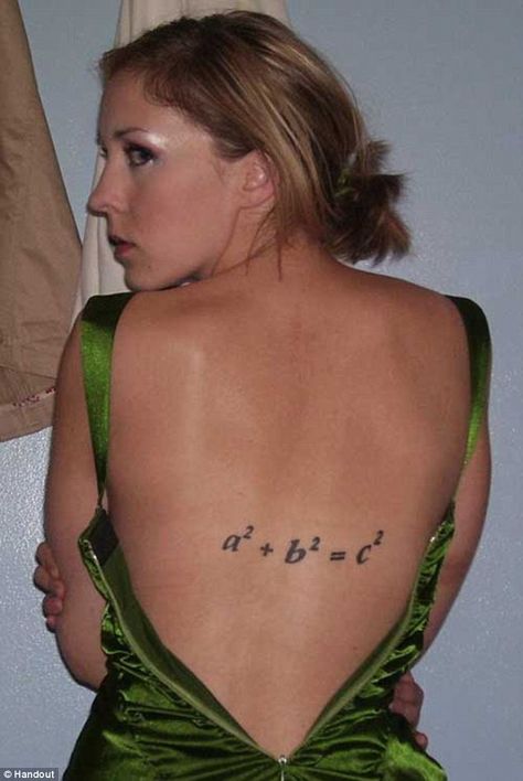 Love Triangle: This is exactly what Pythagoras had in mind when he devised his theorem Nerdy Tattoos, Math Geek, Pythagorean Theorem, Bad Tattoos, Shirt Design Inspiration, Math Ideas, I Cool, Body Mods, Back Tattoo