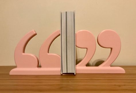 Quotation Marks 3D Printed lightweight Decorative Bookends | Etsy Ceramic Book Ends Diy, Clay Bookends, Bookends Ceramic, Diy Bookends, Decorative Bookends, Cement Art, Cerámica Ideas, Clay Crafts Air Dry, Sculpture Ideas