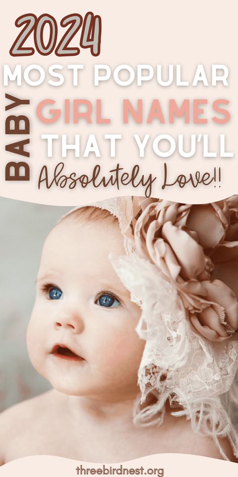 50 of the most popular baby girl names for the upcoming year 2024. See what's trending, the meanings, and origins behind these baby girl names. baby names list, baby girl names, baby names 2024, baby names 2023, list of baby names Emersyn Baby Name, 2024 Baby Names, Italian Baby Girl Names, Baby Names 2023, Names Of Baby Girl, Trendy Girl Names, Italian Girl Names, Twin Girl Names, Trendy Baby Girl Names