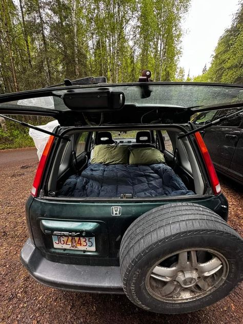 Honda Crv Car Camping, Suv Van Life, Honda Crv Overland, Four Runner Camping, Four Runner Aesthetic, Crv Aesthetic, Honda Crv Camping, Subaru Outback Mods, Honda Crv Aesthetic