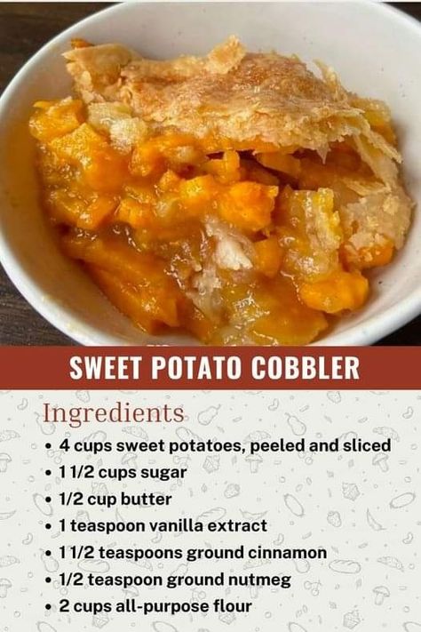 Copycat Cracker Barrel Apple Dumpling, Sweet Potato Cobbler Easy, Sweet Potato Cobbler Recipe, Sweet Potato Cobbler Old Fashioned, Coconut Sweet Potato Pie, Black Folks Sweet Potato Pie Recipe, Sweet Potato Pie Recipe Easy, Sweet Potato Cobbler, My Heavenly Recipes