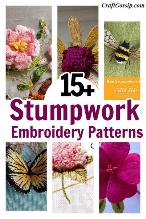 If you’re ever curious about stumpwork embroidery, but don’t know where to start, we’ve got just the tutorial for you! Our easy-to-follow instructions will have you stitching away like a pro in no time. So why not give stumpwork … Read More... Stumpwork Embroidery Patterns, Stumpwork Embroidery, Advanced Embroidery, Embroidery Stitches Tutorial, Brazilian Embroidery, Embroidery Patterns Free, Silk Ribbon Embroidery, Crewel Embroidery, Needle Work