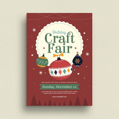 PSD holiday christmas craft fair flyer_r... | Premium Psd #Freepik #psd #winter-party #christmas-party #celebration-poster #christmas-poster Christmas Craft Fair, Christmas Flyer, Paid Ads, Craft Fair, Photography Design, Reading Nook, Christmas Craft, Craft Fairs, All Things Christmas