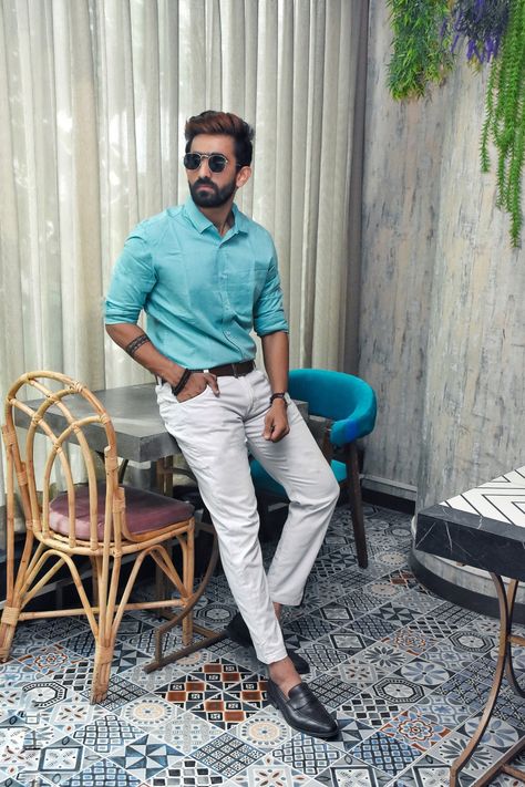 Turquoise Shirt Outfit Men, Mint Green Shirt Outfit Men, Turquoise Shirt Outfit, Green Shirt Outfits, Mint Green Shirts, Shirt Styling, Turquoise Shirt, Shirt Outfit Men, Formal Mens Fashion