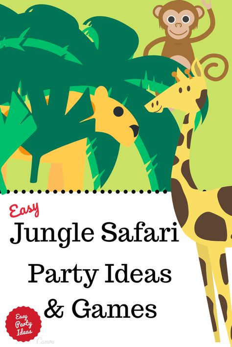 Jungle Safari Party Ideas, Animal Birthday Party Games, Safari Party Ideas, Animal Party Games, Kids Animal Party, Zoo Animal Party, Birthday Games For Kids, Jungle Theme Birthday Party, Animal Themed Birthday Party