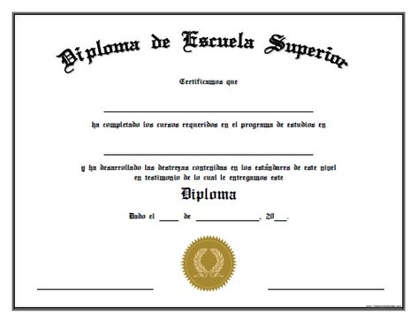 Diploma de Escuela Superior para Imprimir Gratis                              … Graduation Diploma, Certificate Design Template, Certificate Design, Home School, Education