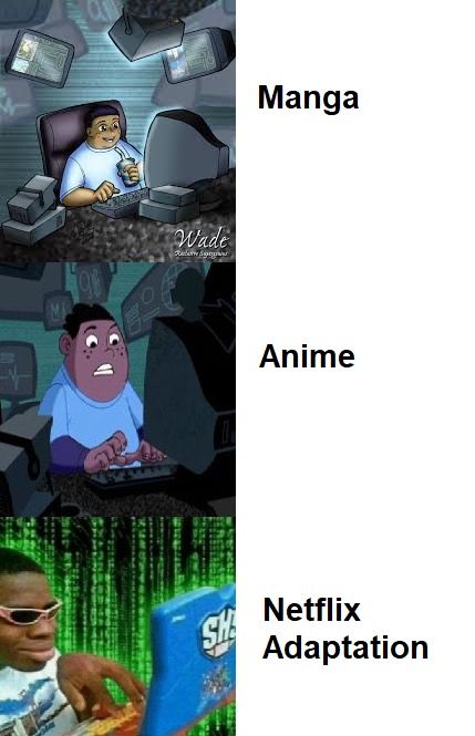 Netflix Adaptation, Crazy Funny Memes, Anime Memes Funny, Anime Meme, Pewdiepie, Really Funny Pictures, Really Funny Memes, What’s Going On, Adaptation