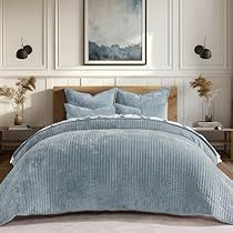 Bedding For Blue Headboard, Blue And Taupe Bedroom, Blue Comforter Bedroom Ideas, Blue Bedding Ideas, Timeless Quilt, Popular Bedding, Light Blue Bedding, Taupe Bedroom, Blue Nightstands