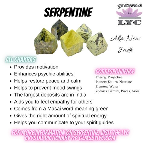 Crystal Dictionary, Serpentine Meaning, Serpentine Crystal Meaning, Crystal Information, Serpentine Stone Meaning, Serpentine Crystal, Serpentine Stone, Crystal Guide, Crystals Healing Properties