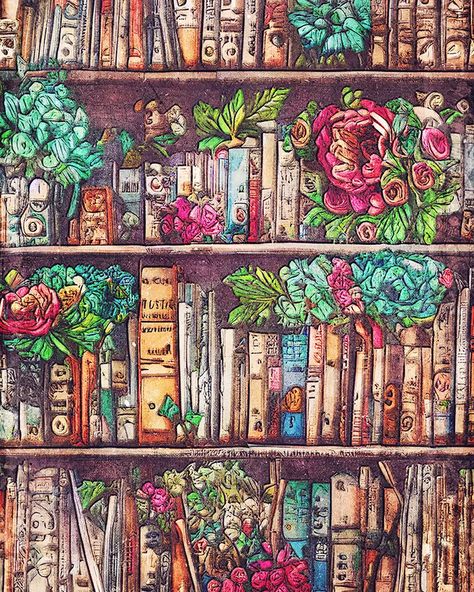 Free Download: Commercial Use Bookshelf Background – HG Designs Bookshelf Background, Painted Bookshelves, Bookshelf Art, Library Bookshelves, Library Aesthetic, Book Background, Library Images, Tea And Books, Digital Drawings