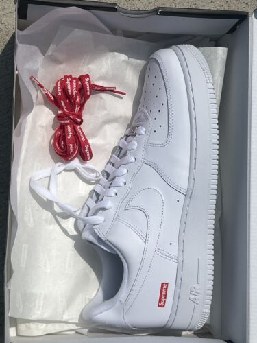 ad eBay - Find many great new & used options and get the best deals for Size 10.5 Nike Air Force 1 Low X Supreme Triple White CU9225-100 Summer at the best online prices at eBay! Free shipping for many products! Air Force Shoes, Athletic Models, Nike Air Force 1 Low, Box Logo, Air Force 1 Low, Nike Air Force 1, Air Force 1, Nike Air Force, Ebay Finds