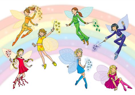 The Rainbow Fairies | Rainbow Magic Wiki | FANDOM powered by Wikia Rainbow Fairy Books, Rainbow Magic Fairy Books, Rainbow Magic Books, Secret Writing, Fairies Aesthetic, Rainbow Magic Fairies, Orange Fairy, The Green Fairy, Magic Birthday Party