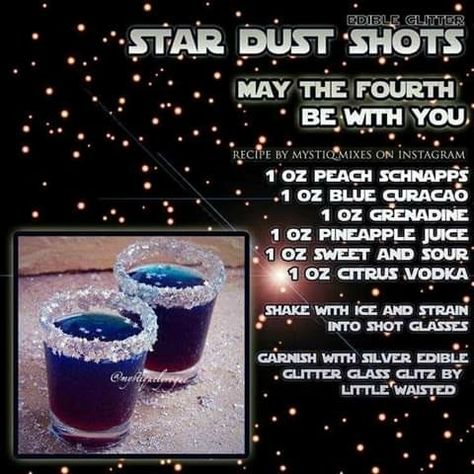 Star Wars Drinks, Star Wars Food, Galaxy Wedding, Citrus Vodka, Bavarian Cream, Star Wars Galaxy, May The Fourth Be With You, May The Fourth, Star Dust