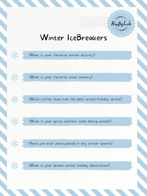 Team Building Questions, Icebreaker Questions For Work, Team Ice Breakers, Icebreaker Questions, Holiday Facts, Ice Breaker Questions, Would You Rather Questions, Icebreaker Activities, Ice Breaker Games