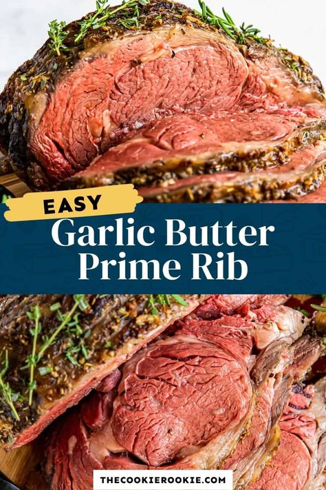 Garlic Butter Prime Rib Recipe, Christmas Prime Rib, Cooking Prime Rib Roast, Boneless Prime Rib Roast, Prime Rib Dinner, Smoked Prime Rib, Prime Rib Roast Recipe, Cooking Prime Rib, Rib Roast Recipe