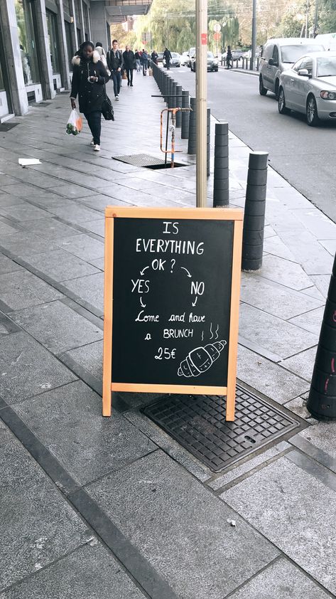 Is everything ok ? #restaurant #brunch #ideas #croissants Croissant Quotes, Cafe Interiors, Brunch Ideas, Cafe Interior, Chalkboard Quotes, Art Quotes, Chalkboard Quote Art, Cafe, Restaurant