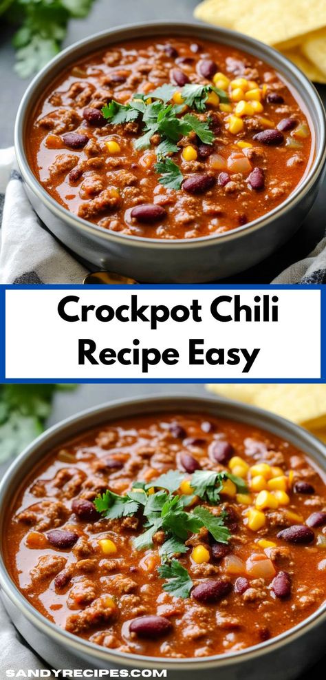 Want versatile crockpot recipes? This Crockpot Chili Recipe is delicious and easy! Perfect for chili meals and crockpot meals, and a great addition to your dinner ideas and dinner recipes for family. Best Chilli Recipes Crockpot, Crockpot Recipes Chili, Chili Meals, Chilli Recipe Crockpot, Sausage Crockpot Recipes, Crockpot Chili Recipe, Easy Chili Recipe Crockpot, Ground Beef Crockpot Recipes, Recipes Chili