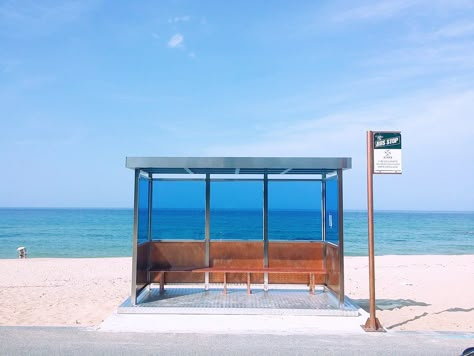 Jumunjin, Gangneung Korea Bts Spring Day, Korea Wallpaper, Wallpaper Computer, South Korea Travel, Travel Wallpaper, Korea Travel, Bus Stop, Photography Wallpaper, Spring Day