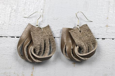 DIY Twisted Leather Earrings Tutorial – Factory Direct Craft Blog Leather Cord Earrings Tutorials, Leather Ear Rings Diy, How To Make Leather Earrings By Hand, Knotted Leather Earrings Diy, Leather Earrings Ideas, Make Leather Earrings, Leather Earring Ideas, Suede Earrings, Earrings 2022