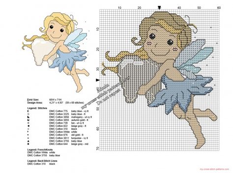 Tooth Fairy free cross stitch pattern Tooth Fairy Pillow Pattern, Free Cross Stitch Pattern, Free Cross Stitch Patterns, Cross Stitch Fairy, Patterns Simple, Cross Stitch Boards, Cross Stitch For Kids, Tooth Fairy Pillow, Cross Stitch Bookmarks