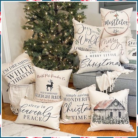 Christmas Pillows - Get it while it is still available - So take action right now! Click to visit! Xmas Pillows, Watercolor Eyes, Christmas Pics, Seasonal Candles, Candle Wall Decor, Tis The Season To Be Jolly, Christmas Bedroom, Christmas Pillows, Christmas Cushions