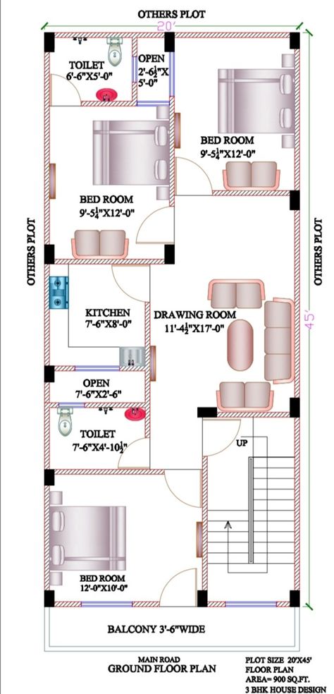 20'x45' house design architecture residential building floor plan ground floor plan 3 Bed room + drawing room
+ 2 toilet and kitchen 3 store Building 20 X45 House Plan, 20 By 40 House Floor Plans, 20 By 45 House Plan, 20×45 House Plan 3d, 20 X 60 House Plans Layout, 20×60 House Plan, 20×45 House Plan, 1st Floor House Plans, 20 X 30 Floor Plan Layout