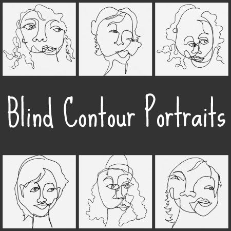 Contour Portraits, Cross Contour, Contour Drawings, Blind Drawing, Blind Contour, Contour Line Drawing, Blind Contour Drawing, 7th Grade Art, High School Art Projects