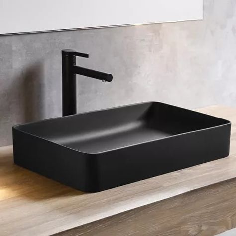 Rectangle Bathroom Sinks Art Ceramic Vessel Washing Basin Bowl For Bathroom Or Balcony Restoring Ancient Ways Sink With tap|Bathroom Sinks| - AliExpress Black Bathroom Sink Ideas, Bathroom Bowl Sink Ideas, Black Wash Basin, Black Washbasin, Bathroom Bowl Sinks, Powder Room Modern, Sink Bowls, Modern Pedestal Sink, Bathroom Sink Bowls