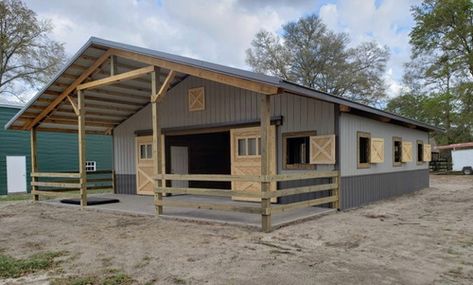 Horse Run In Shelter Plans, Horse Run In Shelter, Simple Horse Barns, Barn Organization, Barn Dominium, Chicken Care, Horse Shelter, Dream Horse Barns, Farm Stuff