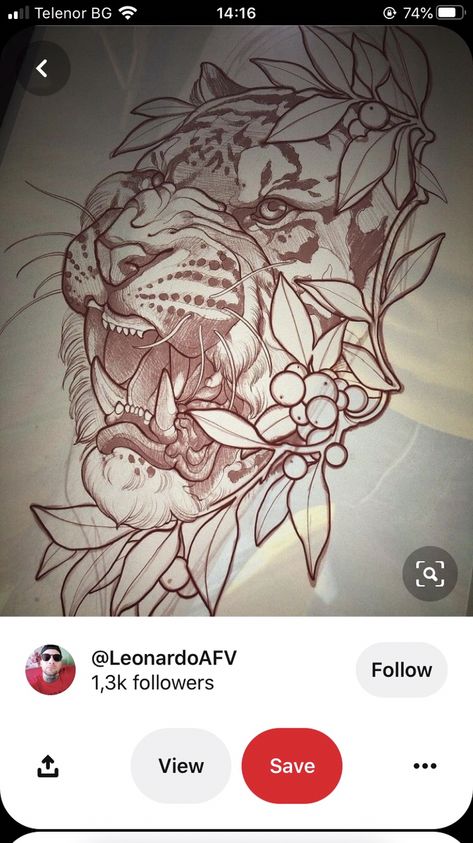 Neo Traditional Art, Neo Tattoo, Tier Tattoo, Leopard Tattoos, Tiger Tattoo Design, Tattoo Zeichnungen, Sketch Tattoo Design, Japanese Tattoo Designs, Modern Tattoos