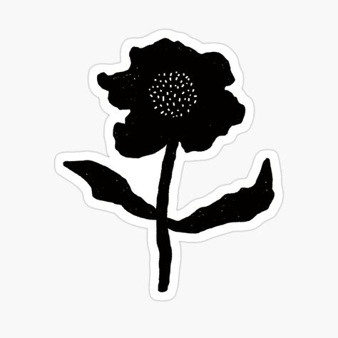 Flower Stickers Black And White, Black Flowers Aesthetic, Flower Stickers Aesthetic, Aesthetic Sticker, Stickers Aesthetic, Flower Stickers, Flowers Aesthetic, Black Flowers, Black Flower