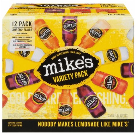 QFC - Mike's Hard Lemonade Variety Pack, 12 bottles / 11.2 fl oz Orange Lemonade, Mikes Hard Lemonade, Mikes Hard, Cherry Lemonade, Hard Lemonade, Cherry Strawberry, Pineapple Strawberry, Hard Seltzer, Wine Brands