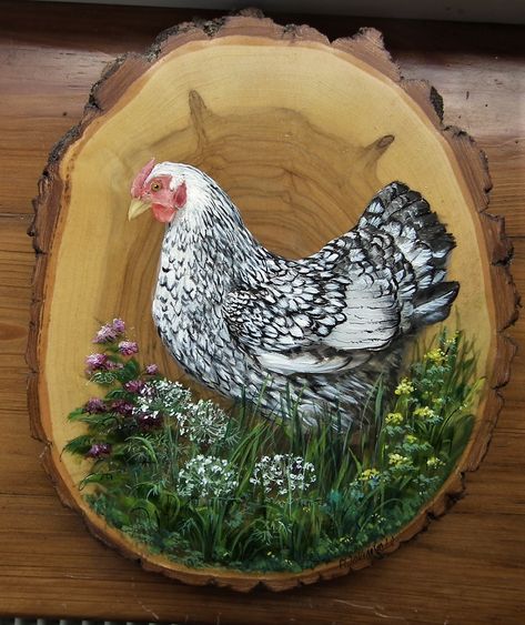 Bois Intarsia, Leaf Print Art, Farm Animal Paintings, Wood Burning Stencils, Africa Art Design, Rooster Painting, Chicken Painting, Wood Slice Art, Rooster Art