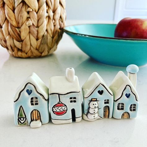 #handmadeceramics • Instagram Folk Art Ornament, Ceramic Store, Pottery Houses, Air Dry Clay Projects, Clay Houses, Clay Craft, Hand Built Pottery, Pottery Crafts, Ceramic Houses