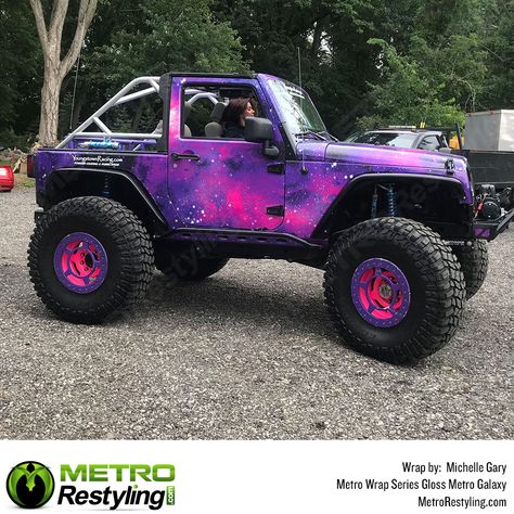 Galaxy Car, Purple Jeep, Jeep Wrangler Accessories, Vinyl Wrap Car, Car Vinyl, Dream Cars Jeep, Jacked Up Trucks, Jeep Lover, Jeep Cars