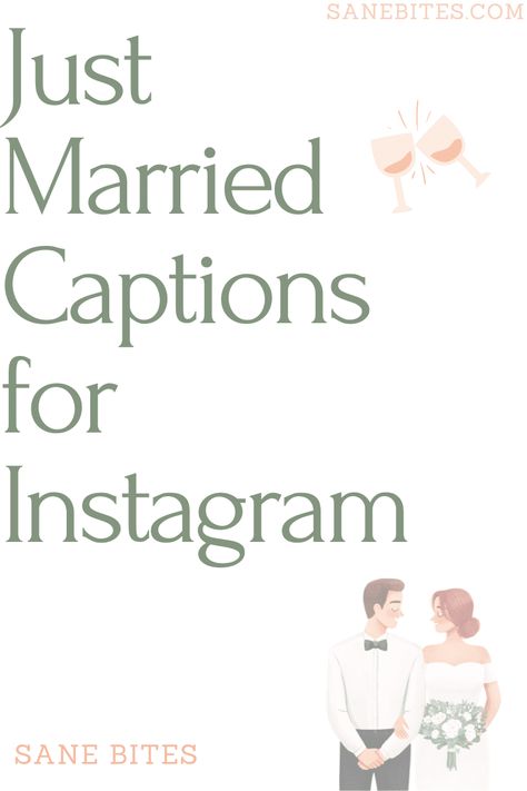 Funny Married Quotes, Just Married Announcements, Captions For Newly Married Couple, Got Married Captions, Just Married Instagram Captions, Wedding Video Caption, Wedding Announcement Captions, Wedding Post Captions Instagram, Wedding Day Captions For Instagram