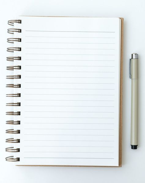 Blank plain white notebook page with a pen | free image by rawpixel.com / KUTTHALEEYO Blank Notebook Page, Notepad Background, Mood Diary, White Notebook, White Page, About Blank, Simple Notebook, Good Morning Nature, Creator Studio