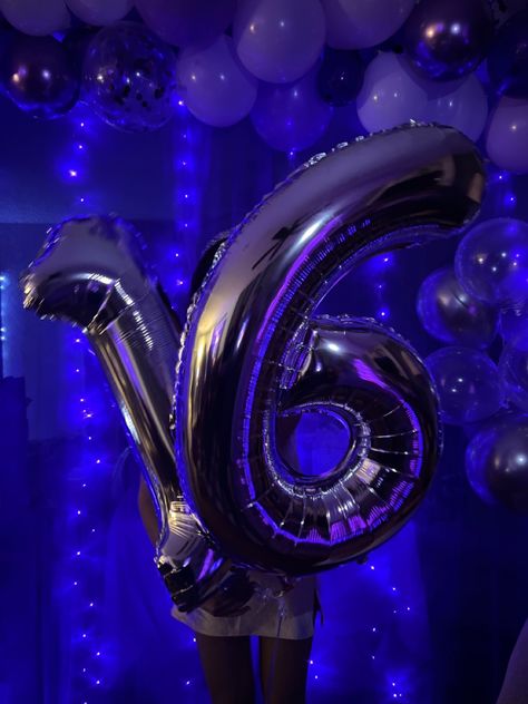 Blue And Purple Party Decor, House Of Balloons Sweet 16, 16 Birthday Party Ideas Purple, 16 Birthday Balloons Aesthetic, Sweet 16 Birthday Aesthetic, Sweet 16 Asthetic, Purple 16th Birthday Party, Blue And Purple Sweet 16 Decorations, Purple Balloons Aesthetic