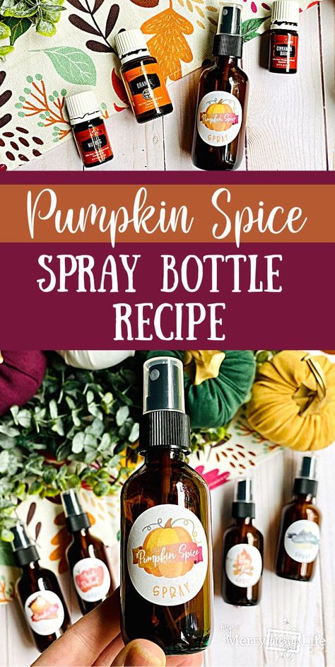 Pumpkin Spice Room Spray Essential Oils, Pumpkin Spice Essential Oil, Diy Pumpkin Spice Room Spray, Pumpkin Spice Essential Oil Recipe, Essential Oil Class Ideas, Fall Room Sprays With Essential Oils, Linen Spray Essential Oils, Room Spray Recipe, Essential Oil Spray Recipes