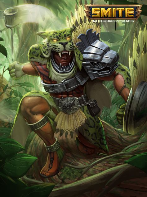 ArtStation - Smite - Xbalanque Jungle Beast Card, Brian Wells Jungle Warriors, Meso America, Ancient Astronaut Theory, Aztec Civilization, Aztec Culture, Mayan Art, Aztec Tattoo, Aztec Warrior, Nordland