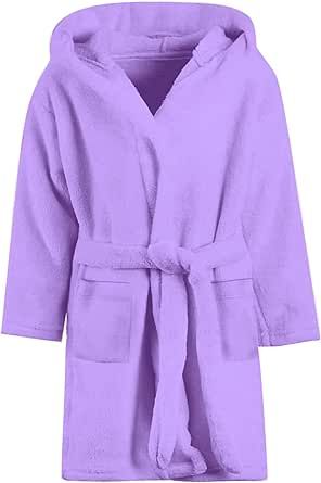 Umeyda Girls Robe, Soft Plush Fleece Hooded Robe with Belt for Girls & Women, Solid & Printed Robe for Gift Girls Denim Skirts, Flannel Robe, Hood Girls, Fleece Robe, Girls Robes, Hooded Flannel, Hooded Robe, Top Moda, Silk Pajama Set