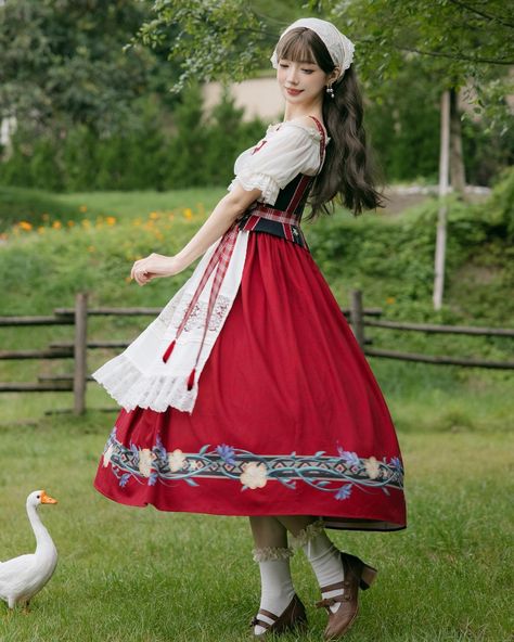 💐Cottagecore country Lolita dress with detachable apron and floral print. Price: $122.25 👉Search 'N-T-137' on devilinspired.com #devilinspired #cottagecorefashion #countrylolita #lolitacoord #lolitafasion #cottagecore Country Lolita, Cottagecore Country, Purple Gloves, Steampunk Fashion Male, Gothic Skirts, Cottagecore Fashion, Japanese Street Fashion, Outfits With Hats, J Fashion