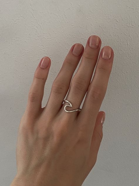 Clean natural manicure, manicure aesthetics, minimalistic silver rings, home manicure Natural Manicure, French Manicures, Clean Girl Aesthetic, Classy Jewelry, Clean Girl, French Manicure, You Nailed It, Right Now, Manicure