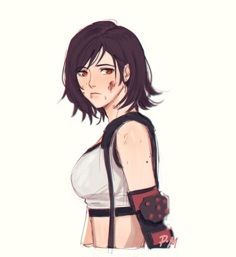 How Soon Is Now, Final Fantasy Collection, Final Fantasy Artwork, Tifa Lockhart, Final Fantasy Art, Her Cut, Girl Short Hair, Strong Girls, Final Fantasy Vii