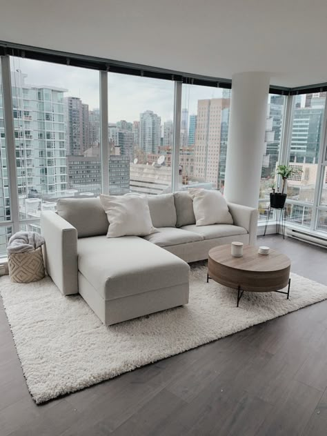 Downtown apartment Boston Luxury Apartment, Seattle Appartement, Denver Apartment Aesthetic, Apartment With Floor To Ceiling Windows, Downtown Toronto Apartment Aesthetic, Toronto Condo Aesthetic, Skyrise Apartment Aesthetic, Chicago Apartment Interior, Dc Apartment Aesthetic