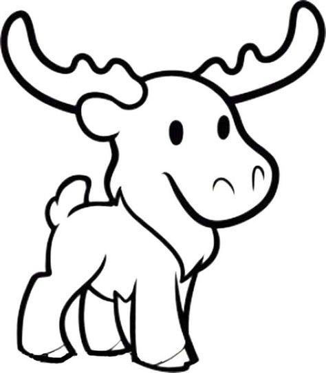 Baby Moose Coloring Pages, from Animal Coloring Pages articles #coloring #coloringpages #printable Easy Animal Drawings, Cartoon Drawings Of People, Cartoon Drawings Disney, Cartoon Drawings Of Animals, Cartoon Drawing Tutorial, Easy Cartoon Drawings, Easy Animals, Cute Cat Drawing, Easy Drawings For Kids